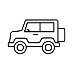 jeep safari vehicle icon, jeep safari vehicle line art - simple line art of jeep safari vehicle, perfect for jeep safari vehicle logos and icons and themed design