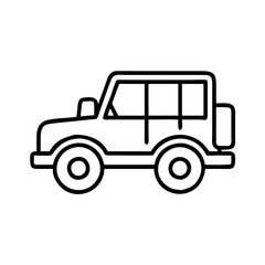 jeep safari vehicle icon, jeep safari vehicle line art - simple line art of jeep safari vehicle, perfect for jeep safari vehicle logos and icons and themed design