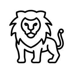 lion icon, lion line art - simple line art of lion, perfect for lion logos and icons and themed design