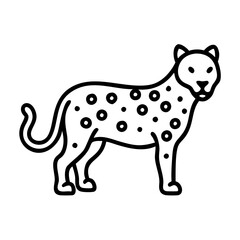 leopard icon, leopard line art - simple line art of leopard, perfect for leopard logos and icons and themed design