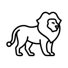lion icon, lion line art - simple line art of lion, perfect for lion logos and icons and themed design