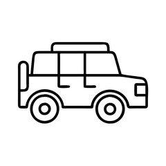jeep safari vehicle icon, jeep safari vehicle line art - simple line art of jeep safari vehicle, perfect for jeep safari vehicle logos and icons and themed design
