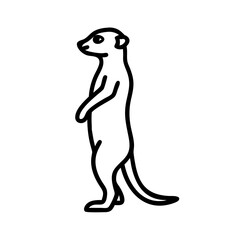 meerkat standing icon, meerkat standing line art - simple line art of meerkat standing, perfect for meerkat standing logos and icons and themed design