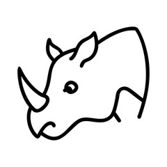 rhino icon, rhino line art - simple line art of rhino, perfect for rhino logos and icons and themed design