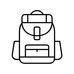 safari backpack icon, safari backpack line art - simple line art of safari backpack, perfect for safari backpack logos and icons and themed design
