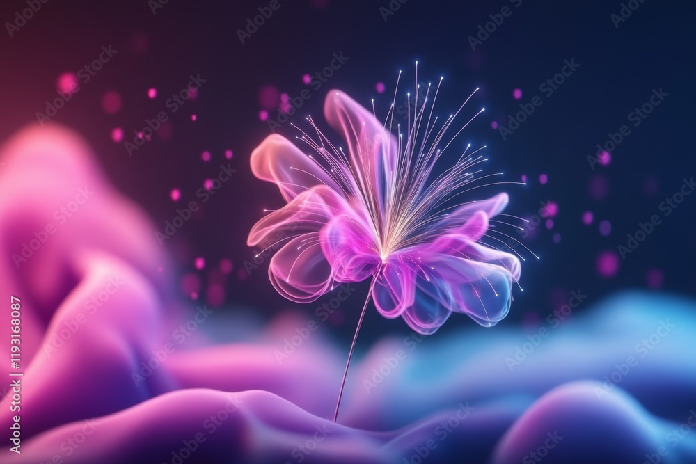 Poster A vector illustration of a single firework bursting with sharp, clean lines and vivid color gradients