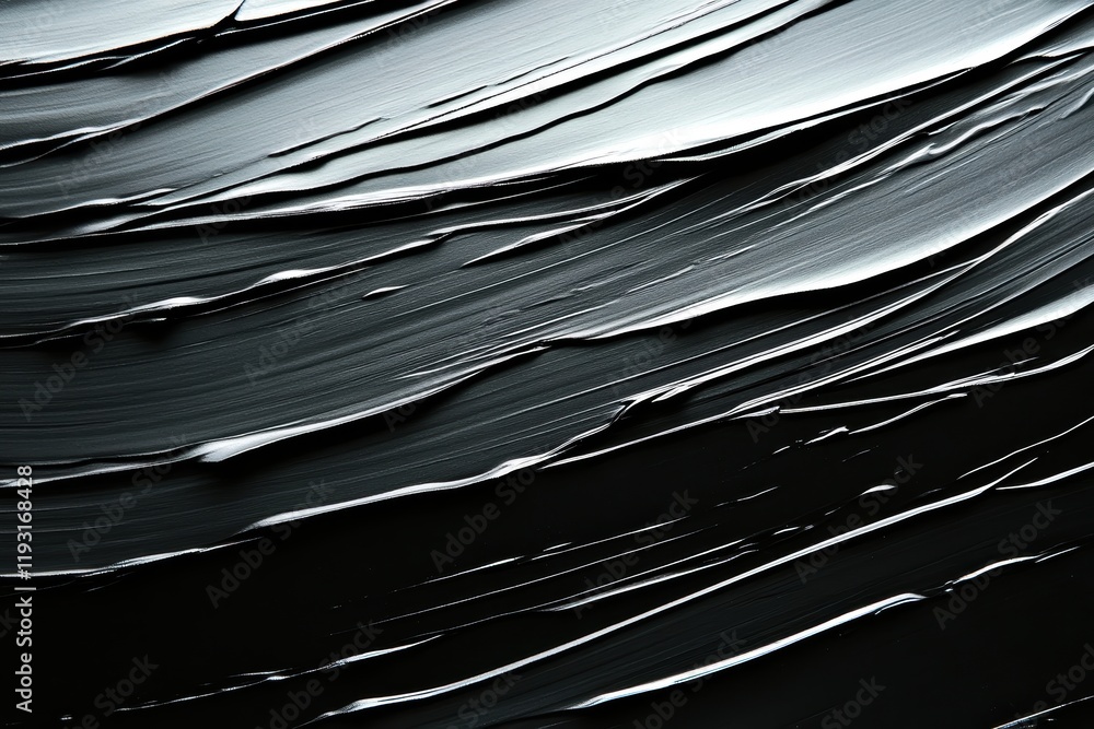Poster abstract texture of flowing black paint, creating an elegant and modern background for artistic proj