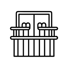 safari lodge balcony icon, safari lodge balcony line art - simple line art of safari lodge balcony, perfect for safari lodge balcony logos and icons and themed design