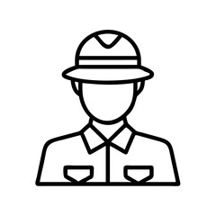 safari ranger icon, safari ranger line art - simple line art of safari ranger, perfect for safari ranger logos and icons and themed design