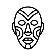 tribal mask icon, tribal mask line art - simple line art of tribal mask, perfect for tribal mask logos and icons and themed design
