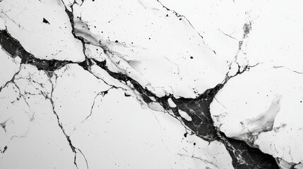 Obraz premium Minimalist marble pattern wallpaper in monochrome shades, featuring striking black and white contrasts with intricate veining. Perfect for modern decor