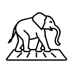wild elephant crossing road icon, wild elephant crossing road line art - simple line art of wild elephant crossing road, perfect for wild elephant crossing road logos and icons and themed design
