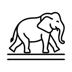 wild elephant crossing road icon, wild elephant crossing road line art - simple line art of wild elephant crossing road, perfect for wild elephant crossing road logos and icons and themed design