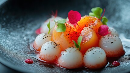 An exquisite Michelin star restaurant dish plated with precision, showcasing fine dining at its best.