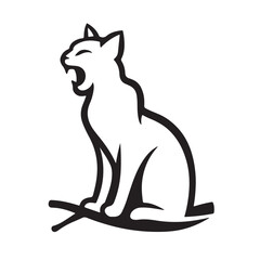A cat logo silhouette could be described as a sleek, minimalist design featuring the graceful outline of a cat. The silhouette captures the essence of a feline's elegant posture .