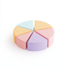 Obraz premium Colorful Pie Chart Pieces on White Background for Data Presentation