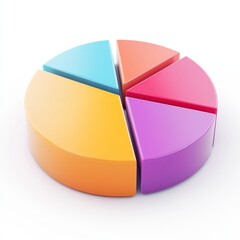 Obraz premium Colorful Pie Chart Illustration with Sections in Vibrant Colors