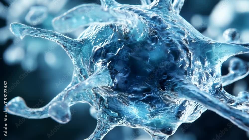 Poster microscopic view of a virus particle detailed 3d render of a pathogen s structure