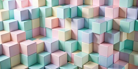 Obraz premium Abstract Pastel Cube Pattern A Seamless Colorful Geometric Design