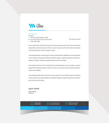 Letterhead template with blue details