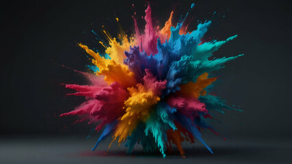 Rainbow Multicolored Explosion A Magical Vivid Powder Splash Creating a Vibrant Colorful Background