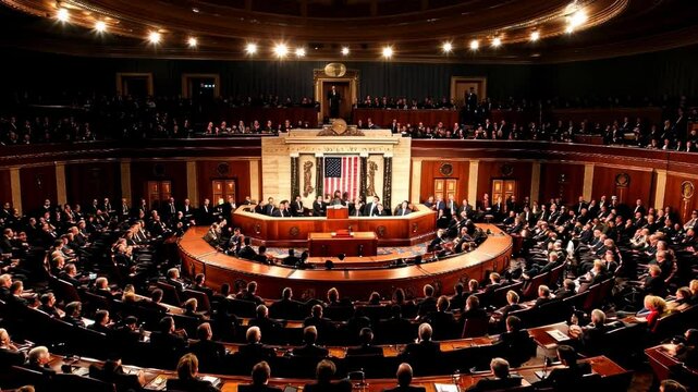 US Congress Chamber Full Session Representatives Senators in Session Government Politics

