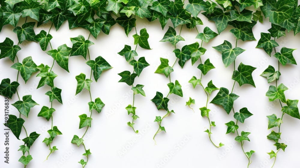 Poster lush green ivy vine spreads elegantly across a horizontal surface creating a serene nature inspired 