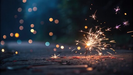 Fototapeta premium A field of blurry colorful sparks scattered across a dark canvas, emitting a soft luminescent glow, pixelated stars, vibrant colors, luminescent dots