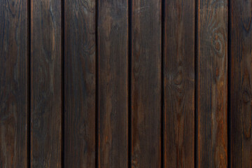 Dark wooden planks background. Textured surface of brown wood paneling texture