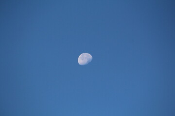 Moon Blue Sky Lunar Night