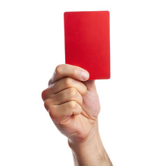 hand holding a red card, transparent background