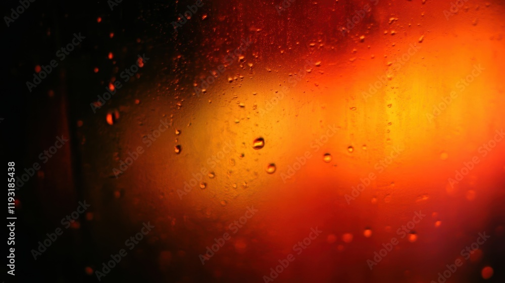 Poster abstract wet glass with colorful bokeh lights creating a warm and mysterious atmosphere. perfect for