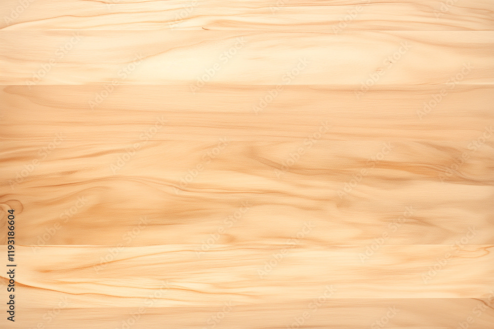 Poster Light wood panel with simple design, featuring natural grain patterns and smooth surface, isolated on white background. Ideal for interior design and construction projects