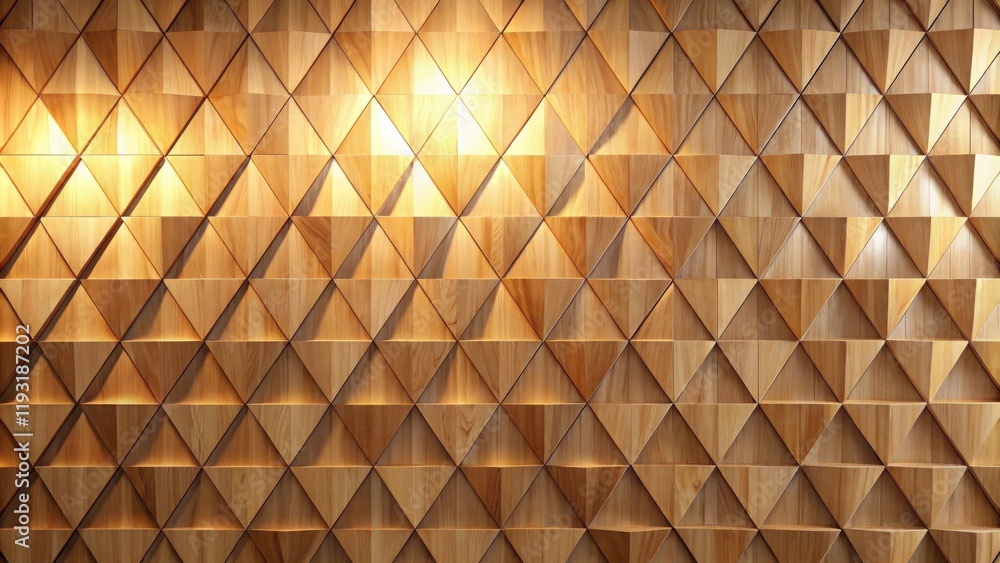 Leinwandbilder illuminated wooden triangular wall panel texture abstract geometric background for design projects