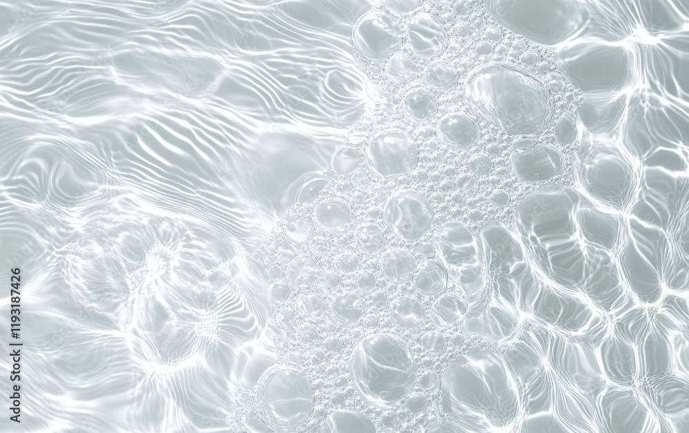 Aufkleber clear water surface with gentle ripples and bubbles creating a calming, serene atmosphere for relaxa
