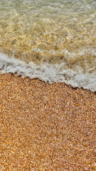 sand on sea side, close up, topview
