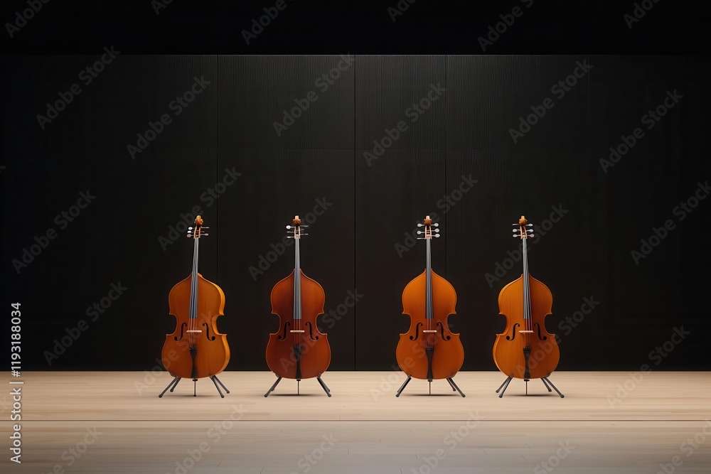 Poster music production concept. interactive 3d soundstage allowing collaborators to virtually position ins