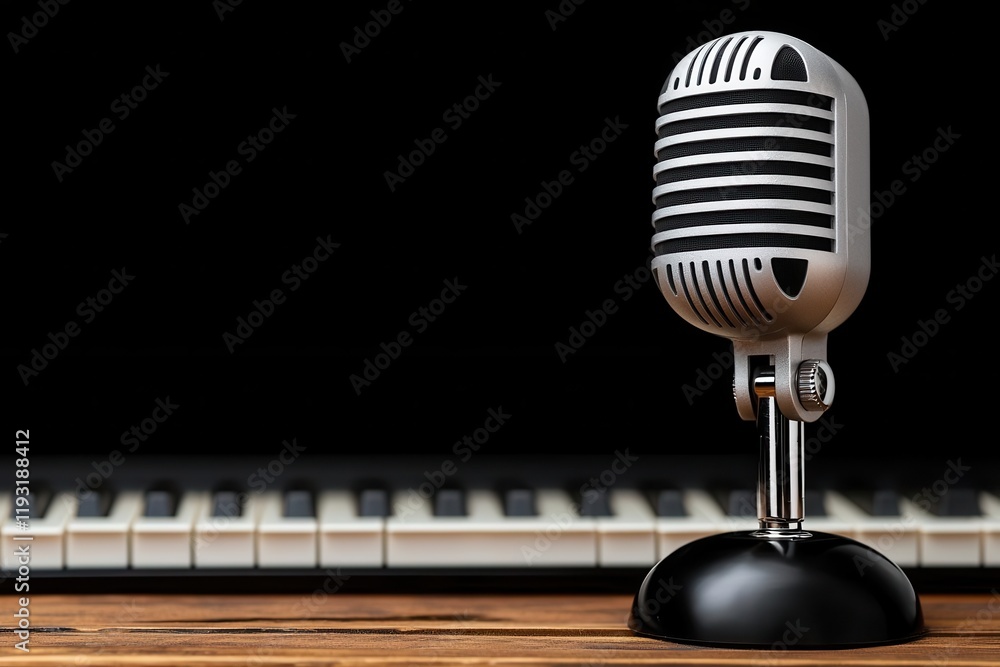 Poster music production concept. multi-location acoustic synchronization tools for consistent sound quality