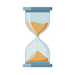 Simple hourglass with golden sand symbolizing time