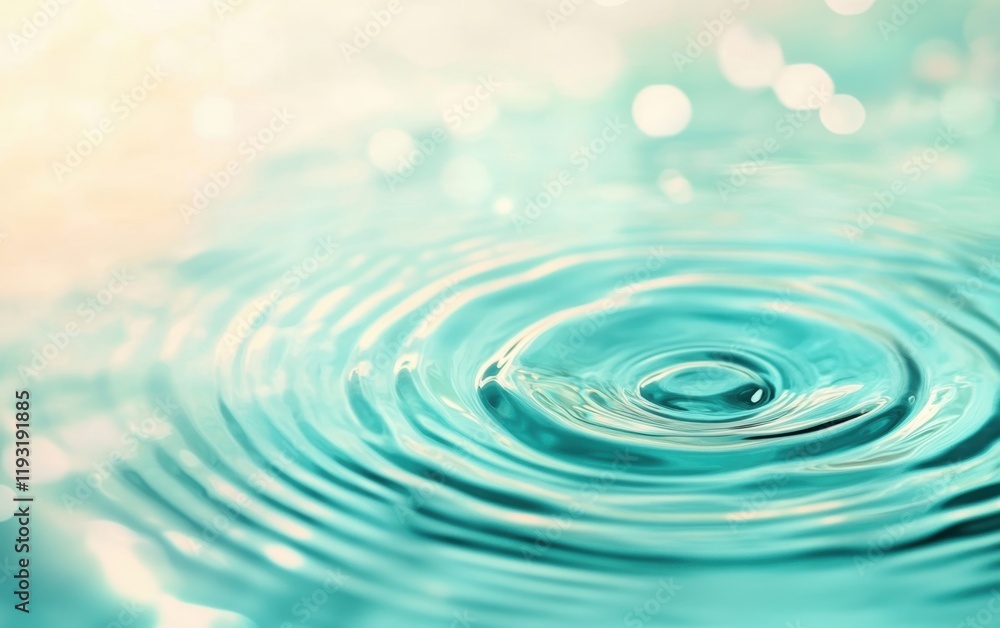Poster a serene close-up of water ripples creating soothing patterns on a tranquil surface, evoking calm an
