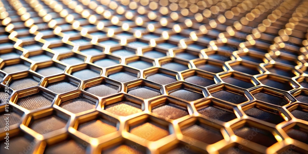 Poster abstract golden hexagonal grid pattern modern geometric background