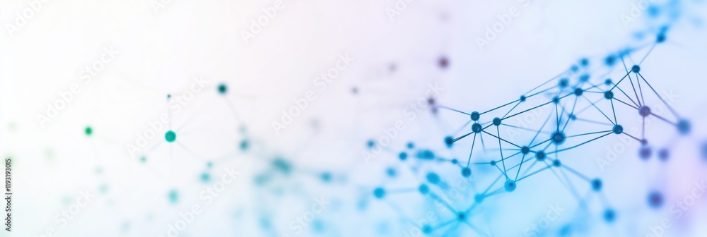 Poster a blue and white image of a network of lines and dots. concept of complexity and interconnectedness