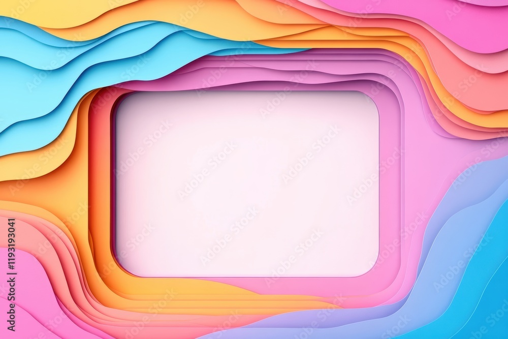 Poster colorful layered abstract background with a blank space for text, ideal for creative projects and mo