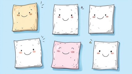 Colorful sticky notes clipart for creative office workspace