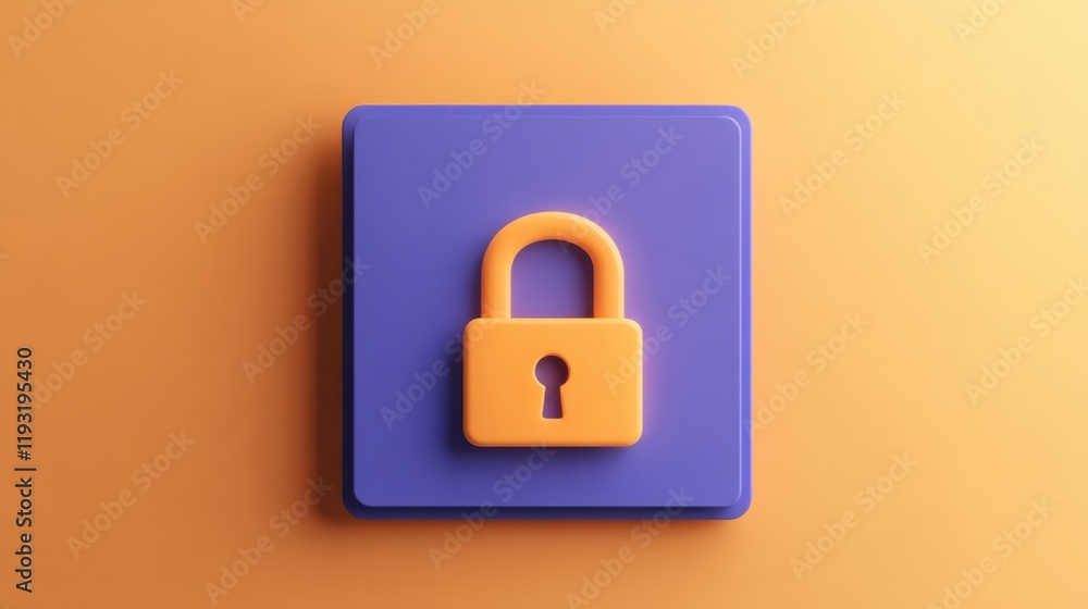 Poster colorful padlock icon on a vibrant background symbolizing security and protection in digital environ
