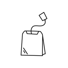 Tea bag icon line illustration design vector
