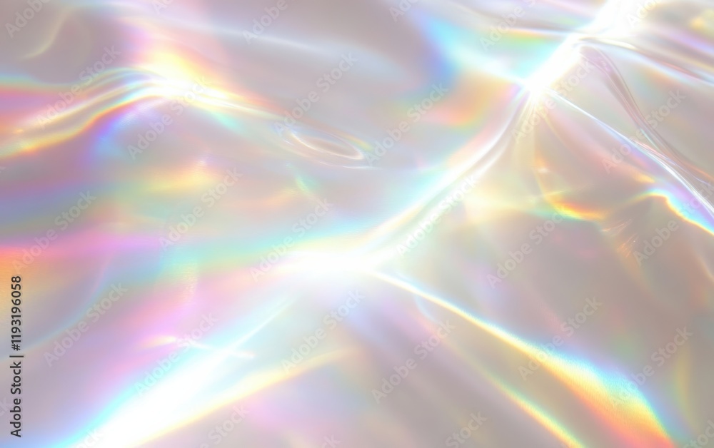Poster captivating iridescent fabric reflecting light in mesmerizing patterns, creating a dreamy and ethere