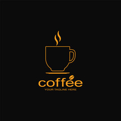 coffee cup label concept menu, logo. vector illustration