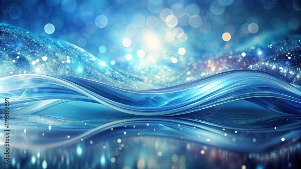 Aufkleber abstract blue wave with sparkling glimmer and shimmering lights