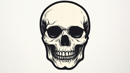 Fototapeta premium Intricate of a stylized skull, showcasing detailed features and artistic flair suitable for various designs.